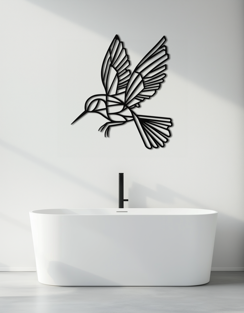 Load image into Gallery viewer, Hummingbird Metal Wall Art – Delicate Bird Silhouette Steel Decor for Nature-Inspired Interiors- KAF339

