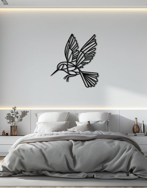 Load image into Gallery viewer, Hummingbird Metal Wall Art – Delicate Bird Silhouette Steel Decor for Nature-Inspired Interiors- KAF339
