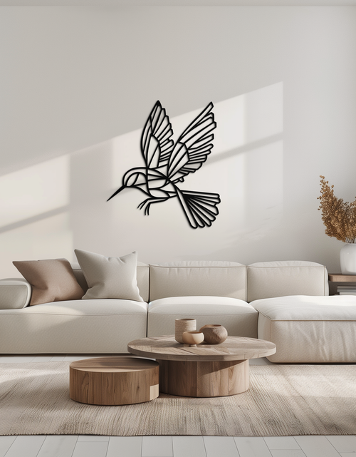 Load image into Gallery viewer, Hummingbird Metal Wall Art – Delicate Bird Silhouette Steel Decor for Nature-Inspired Interiors- KAF339
