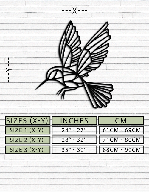Load image into Gallery viewer, Hummingbird Metal Wall Art – Delicate Bird Silhouette Steel Decor for Nature-Inspired Interiors- KAF339
