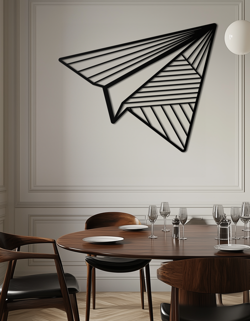 Resmi Galeri görüntüleyicisine yükleyin, Kağıt Uçak Metal Duvar Sanatı – Modern ve Şahane Mekanlar İçin Minimalist Uçuş Silüeti Çelik Dekoru- KAF340
