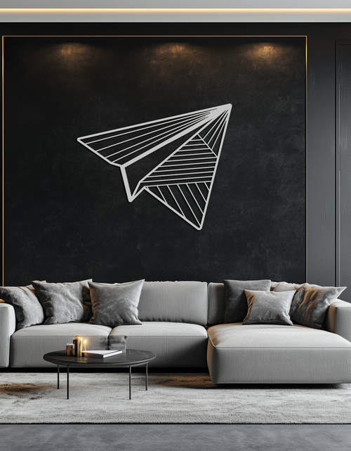 Resmi Galeri görüntüleyicisine yükleyin, Kağıt Uçak Metal Duvar Sanatı – Modern ve Şahane Mekanlar İçin Minimalist Uçuş Silüeti Çelik Dekoru- KAF340
