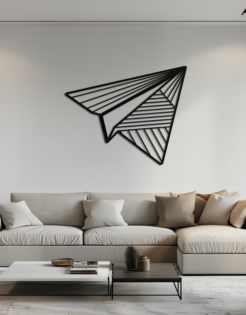 Resmi Galeri görüntüleyicisine yükleyin, Kağıt Uçak Metal Duvar Sanatı – Modern ve Şahane Mekanlar İçin Minimalist Uçuş Silüeti Çelik Dekoru- KAF340
