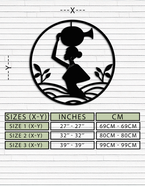 Load image into Gallery viewer, African Woman Carrying Vase Metal Wall Art – Tribal Silhouette Steel Decor for Cultural and Ethnic Interiors- KAF342
