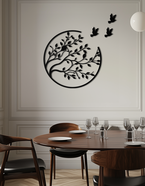 Load image into Gallery viewer, Flying Birds from Branch Metal Wall Art – Nature-Inspired Silhouette Steel Decor for Elegant Interiors- KAF343
