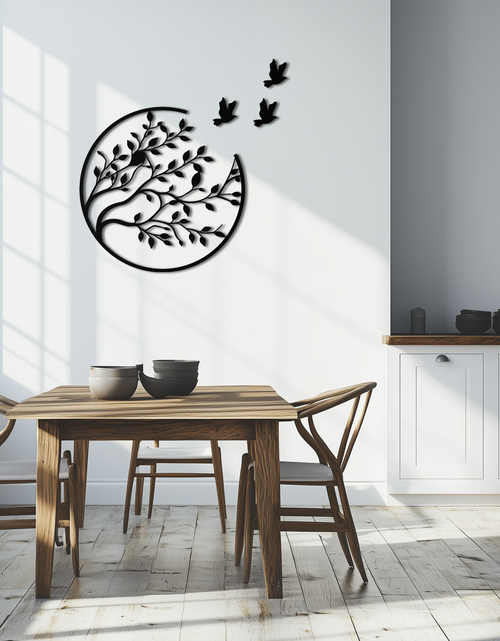 Load image into Gallery viewer, Flying Birds from Branch Metal Wall Art – Nature-Inspired Silhouette Steel Decor for Elegant Interiors- KAF343
