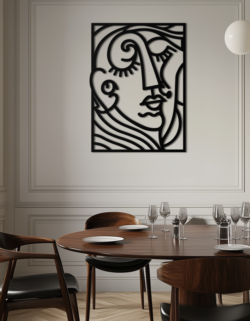 Load image into Gallery viewer, Abstract Face Silhouette Metal Wall Art – Modern Minimalist Line Art for Contemporary Interiors- KAF348
