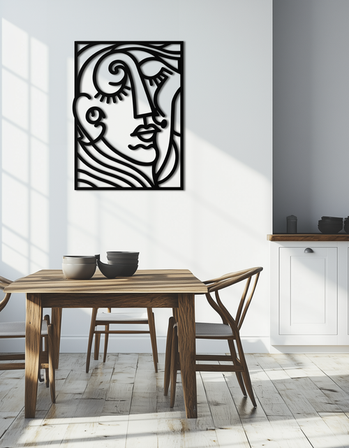 Load image into Gallery viewer, Abstract Face Silhouette Metal Wall Art – Modern Minimalist Line Art for Contemporary Interiors- KAF348
