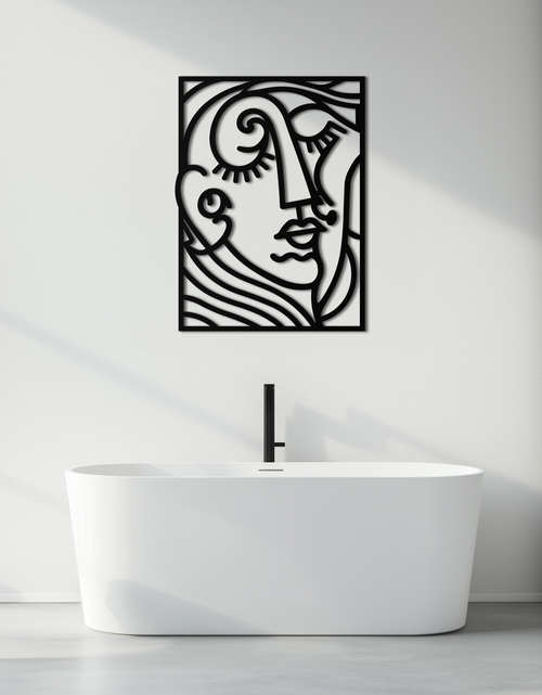 Load image into Gallery viewer, Abstract Face Silhouette Metal Wall Art – Modern Minimalist Line Art for Contemporary Interiors- KAF348

