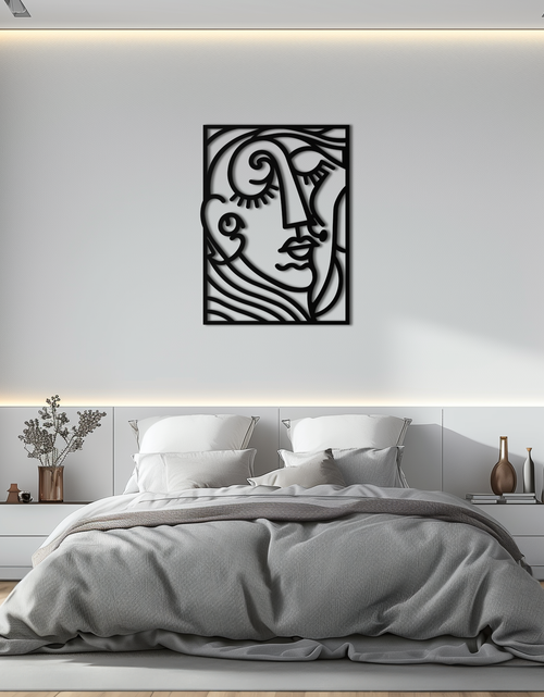 Load image into Gallery viewer, Abstract Face Silhouette Metal Wall Art – Modern Minimalist Line Art for Contemporary Interiors- KAF348

