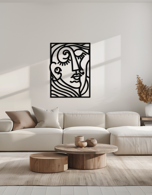 Load image into Gallery viewer, Abstract Face Silhouette Metal Wall Art – Modern Minimalist Line Art for Contemporary Interiors- KAF348
