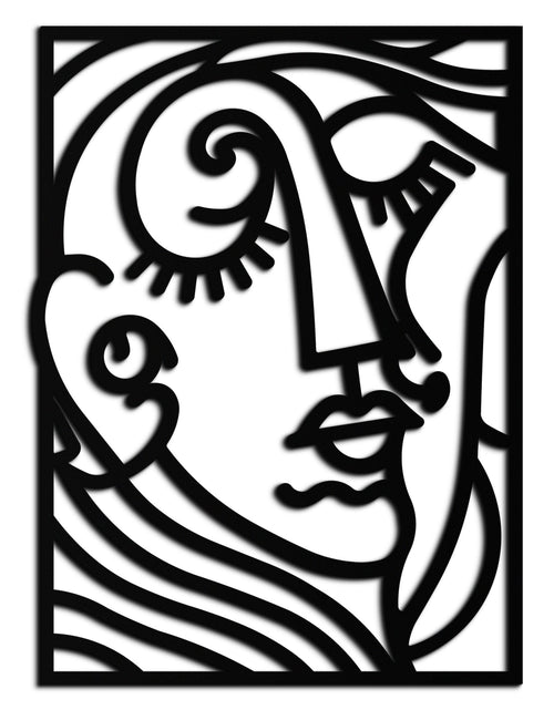 Load image into Gallery viewer, Abstract Face Silhouette Metal Wall Art – Modern Minimalist Line Art for Contemporary Interiors- KAF348
