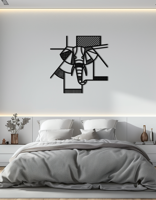 Load image into Gallery viewer, Geometric Elephant Metal Wall Art – Abstract Safari Animal Silhouette for Modern Interiors- KAF353
