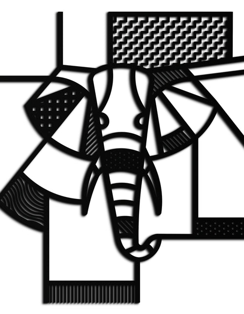 Load image into Gallery viewer, Geometric Elephant Metal Wall Art – Abstract Safari Animal Silhouette for Modern Interiors- KAF353
