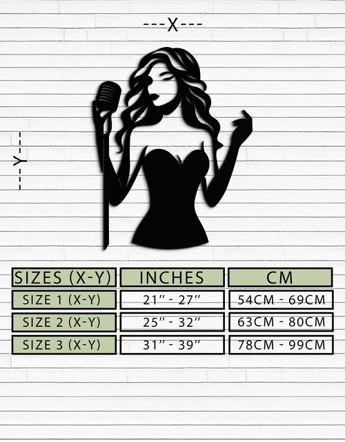 Load image into Gallery viewer, Jazz Singer Silhouette Metal Wall Art - Elegant Female Vocalist Decor - KAF355
