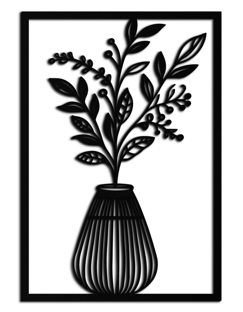 Load image into Gallery viewer, Botanical Vase Metal Wall Art – Elegant Plant Silhouette for Modern Nature-Inspired Decor- KAF357
