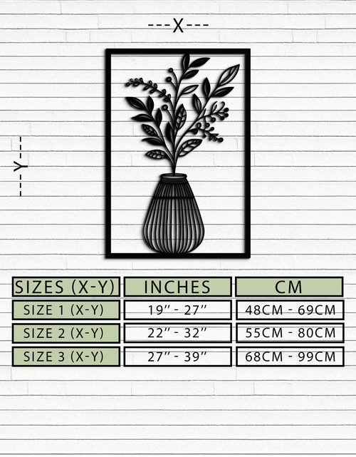 Load image into Gallery viewer, Botanical Vase Metal Wall Art – Elegant Plant Silhouette for Modern Nature-Inspired Decor- KAF357
