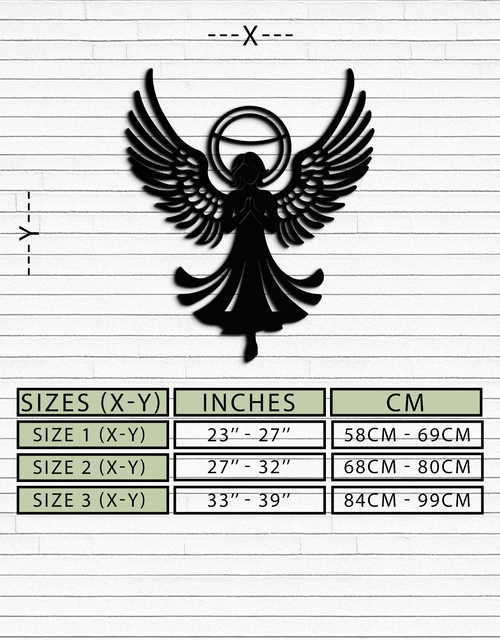 Load image into Gallery viewer, Guardian Angel Metal Wall Art – Spiritual Angel Silhouette with Halo for Home Blessing Decor- KAF359
