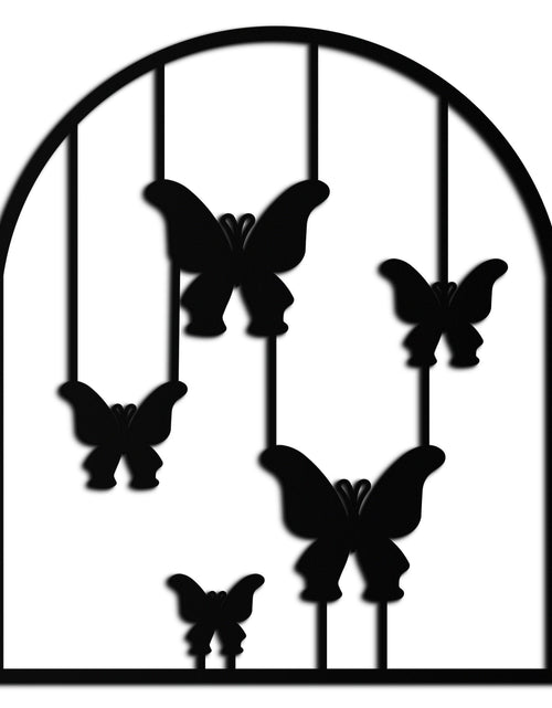 Load image into Gallery viewer, Butterfly Arch Metal Wall Art – Elegant Hanging Butterflies Silhouette for Modern Nature Decor- KAF361
