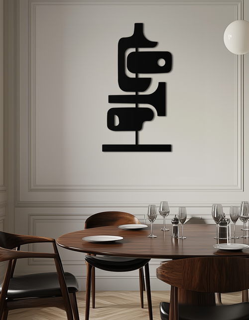 Resmi Galeri görüntüleyicisine yükleyin, Modern Geometrik Kahve Kupası Metal Duvar Sanatı – Mutfak veya Kafe Dekoru için Soyut Minimalist Tasarım - KAF362
