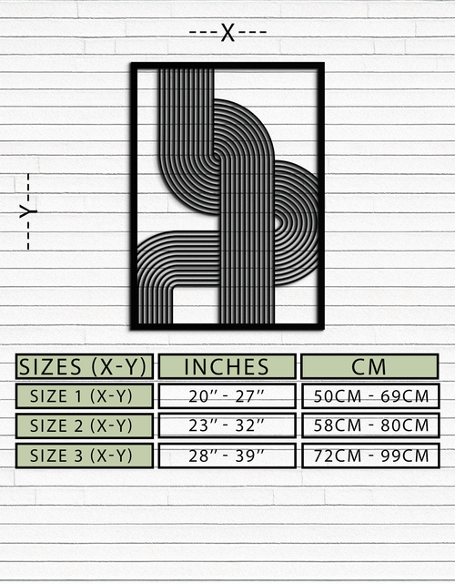 Load image into Gallery viewer, Geometric Curve Panel Metal Wall Art – Modern Abstract Steel Decor- KAF364
