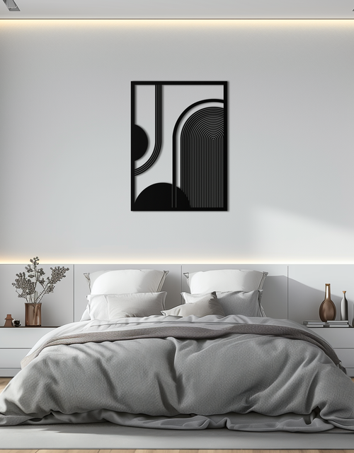 Resmi Galeri görüntüleyicisine yükleyin, Geometrik Yarım Daire Metal Duvar Sanatı – Minimalist Kemer ve Şekil Tasarımı- KAF365
