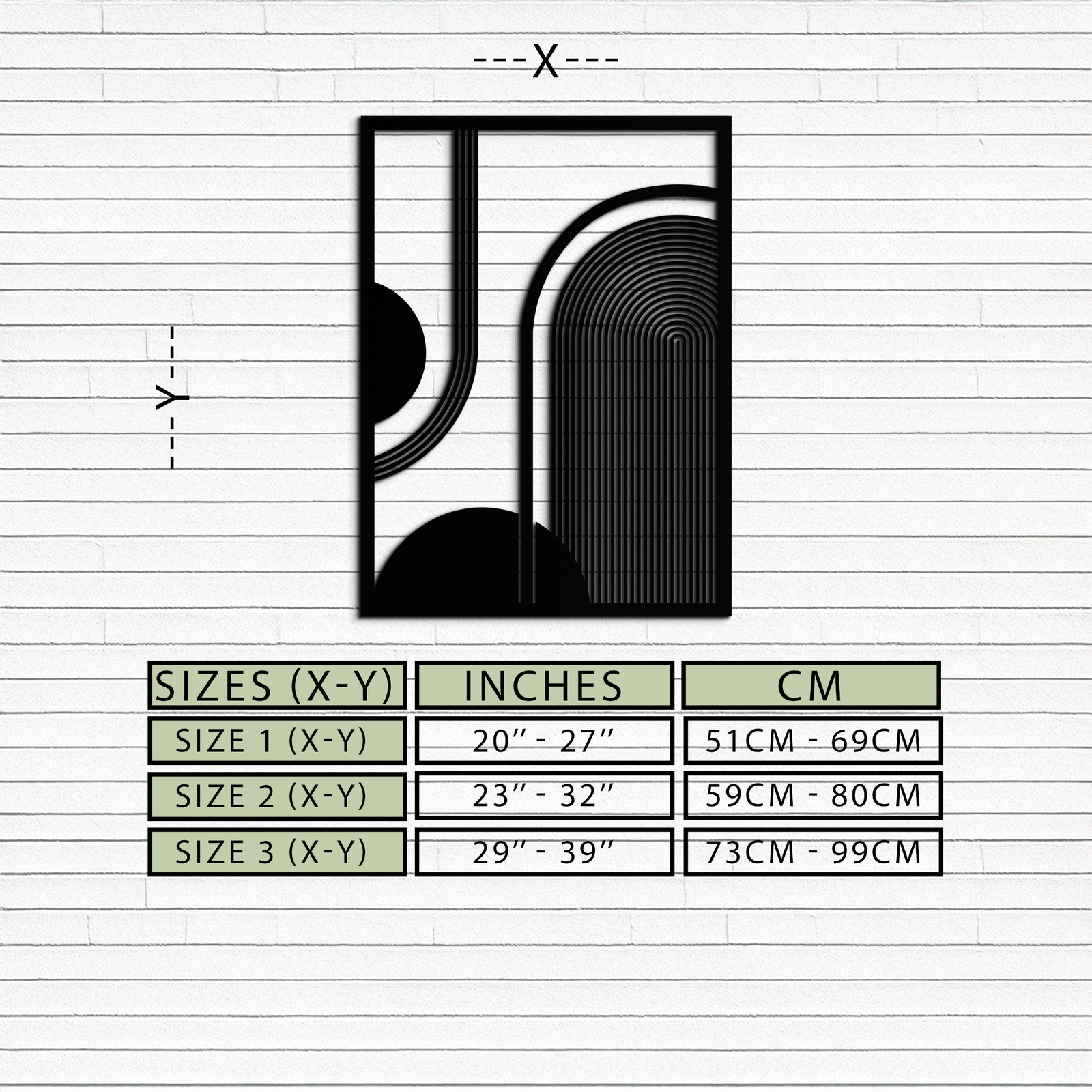 Geometrik Yarım Daire Metal Duvar Sanatı – Minimalist Kemer ve Şekil Tasarımı- KAF365