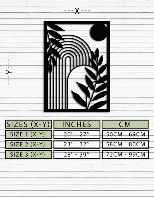 Load image into Gallery viewer, Modern Geometric Botanical Metal Wall Art – Abstract Nature-Inspired Steel Design- KAF366
