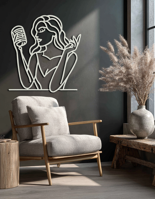 Load image into Gallery viewer, Singing Woman Metal Wall Art – Modern Female Vocalist Silhouette- KAF367
