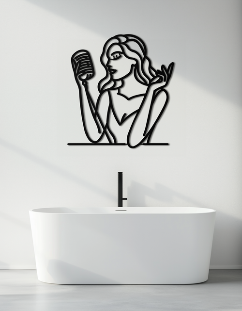 Load image into Gallery viewer, Singing Woman Metal Wall Art – Modern Female Vocalist Silhouette- KAF367
