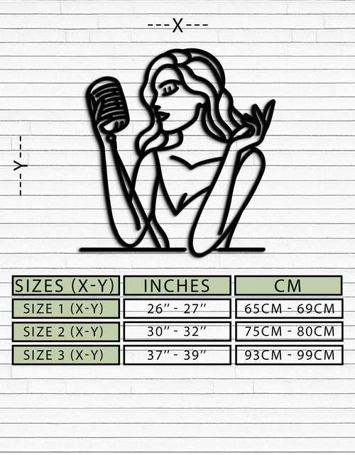 Load image into Gallery viewer, Singing Woman Metal Wall Art – Modern Female Vocalist Silhouette- KAF367
