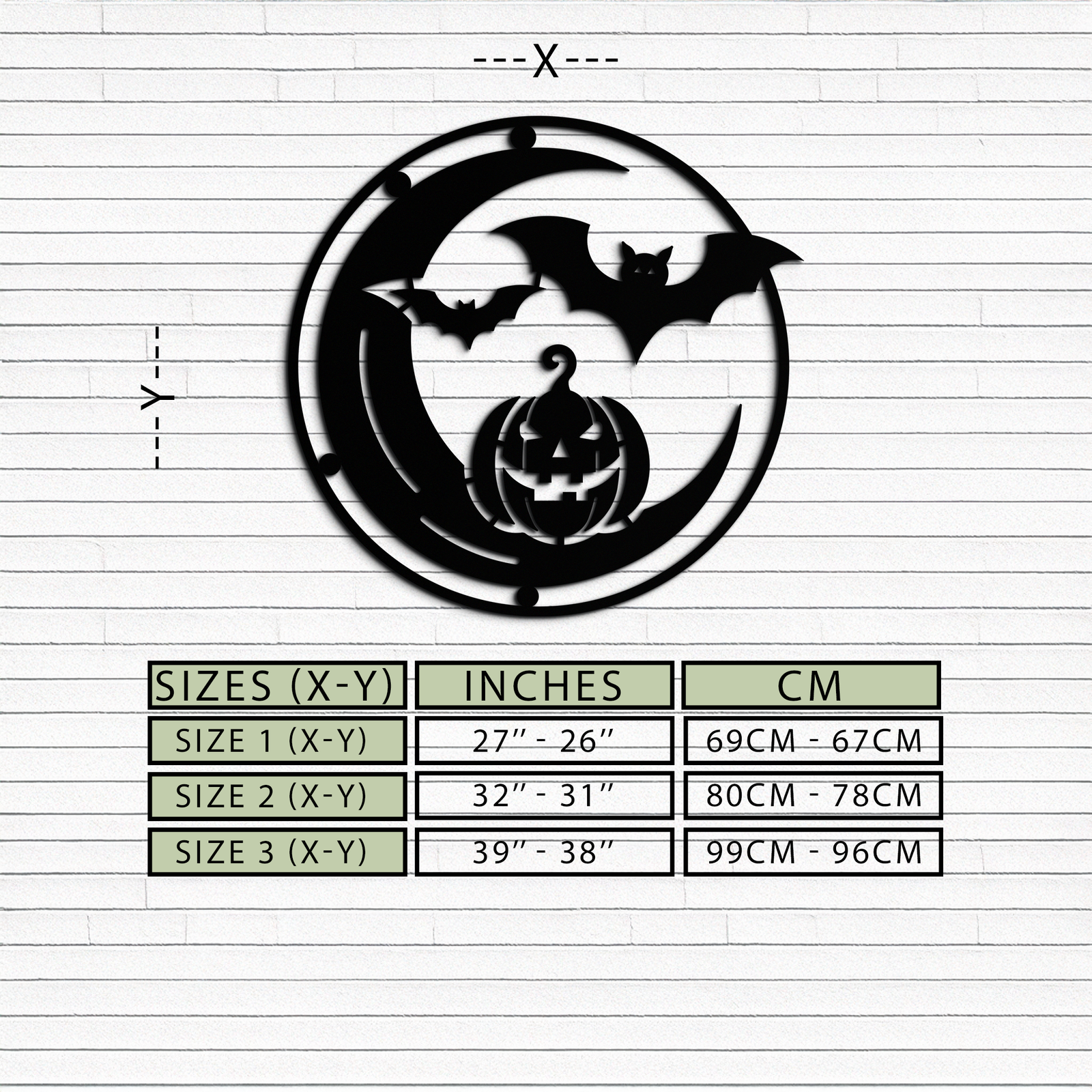 Halloween Bat Pumpkin Metal Wall Art – Spooky Jack-O'-Lantern Steel Decor- KAF371