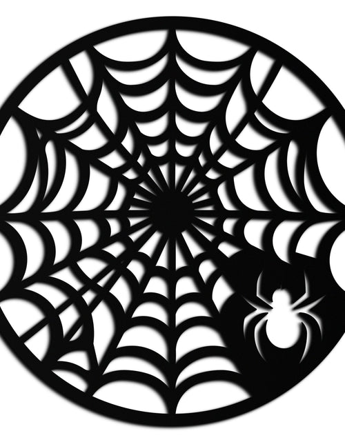 Load image into Gallery viewer, Spider Web Metal Wall Art – Round Halloween Spider Decoration- KAF372
