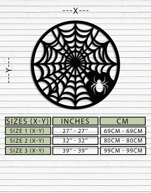 Load image into Gallery viewer, Spider Web Metal Wall Art – Round Halloween Spider Decoration- KAF372
