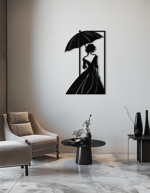 Load image into Gallery viewer, Modern Woman Silhouette Metal Wall Art – Elegant Female Figure Panel- KAF375
