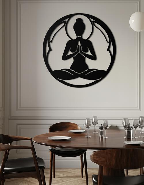 Load image into Gallery viewer, Yoga Silhouette Metal Wall Art – Meditative Zen Pose Decor for Mindful Spaces- KAF378
