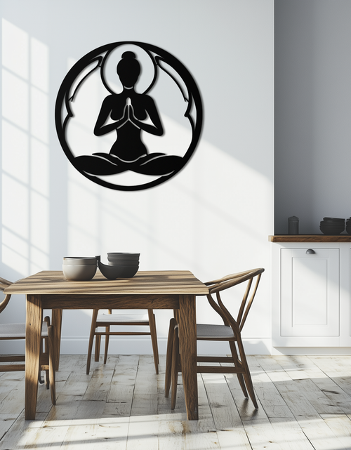 Load image into Gallery viewer, Yoga Silhouette Metal Wall Art – Meditative Zen Pose Decor for Mindful Spaces- KAF378
