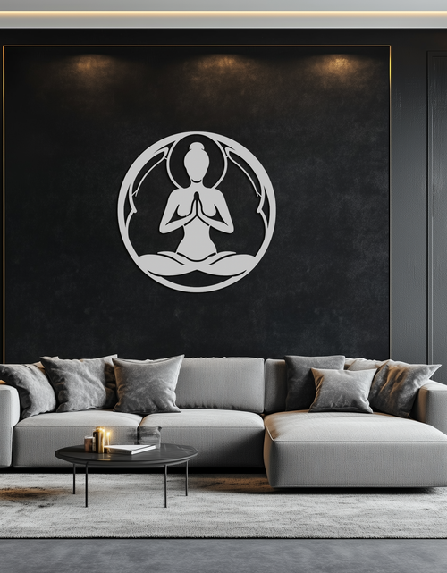 Load image into Gallery viewer, Yoga Silhouette Metal Wall Art – Meditative Zen Pose Decor for Mindful Spaces- KAF378
