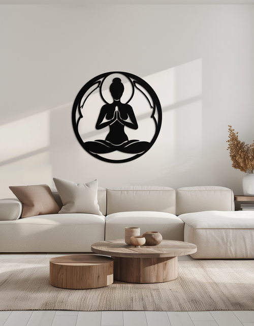 Load image into Gallery viewer, Yoga Silhouette Metal Wall Art – Meditative Zen Pose Decor for Mindful Spaces- KAF378
