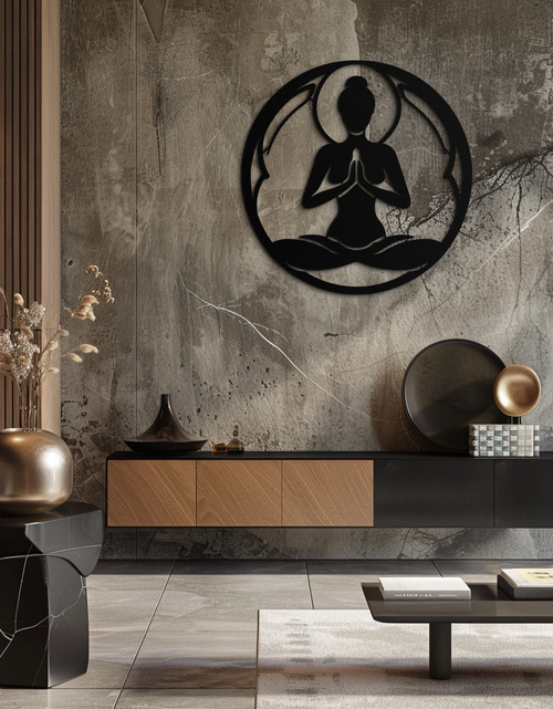 Load image into Gallery viewer, Yoga Silhouette Metal Wall Art – Meditative Zen Pose Decor for Mindful Spaces- KAF378
