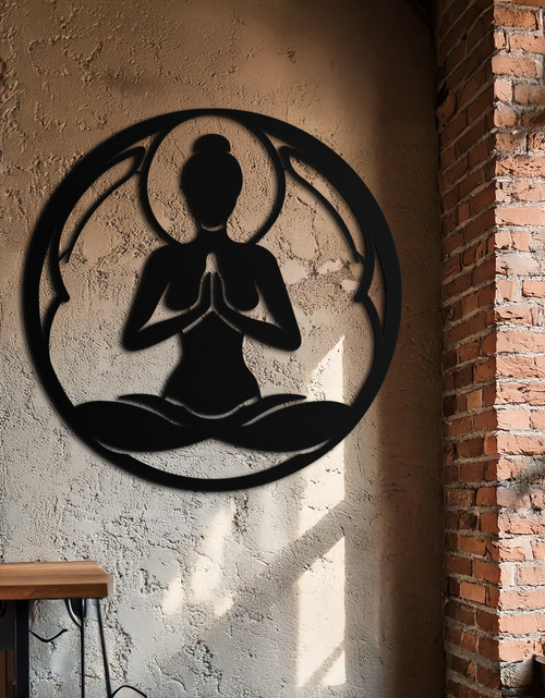 Load image into Gallery viewer, Yoga Silhouette Metal Wall Art – Meditative Zen Pose Decor for Mindful Spaces- KAF378
