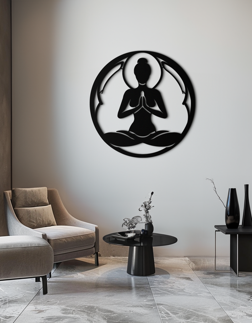 Load image into Gallery viewer, Yoga Silhouette Metal Wall Art – Meditative Zen Pose Decor for Mindful Spaces- KAF378
