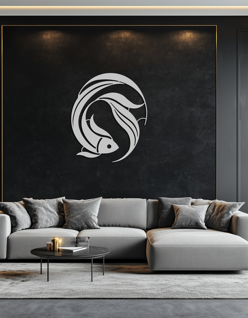 Load image into Gallery viewer, Japanese fish Metal Wall Art – Elegant Minimalist Ocean Decor- KAF379
