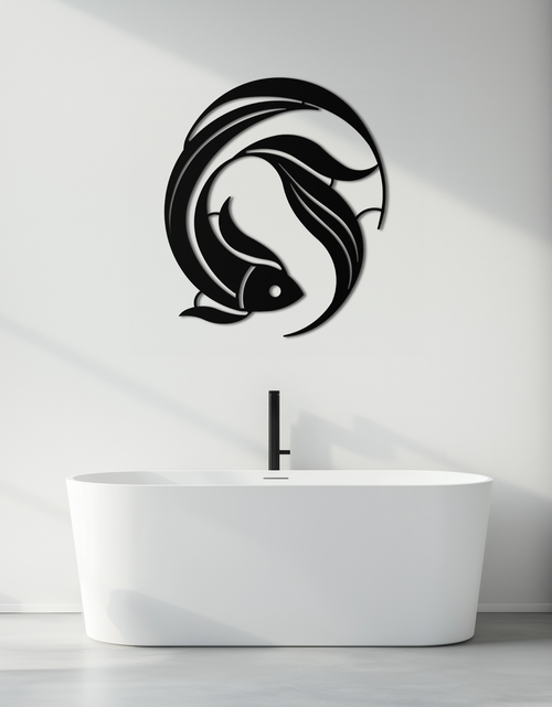 Load image into Gallery viewer, Japanese fish Metal Wall Art – Elegant Minimalist Ocean Decor- KAF379
