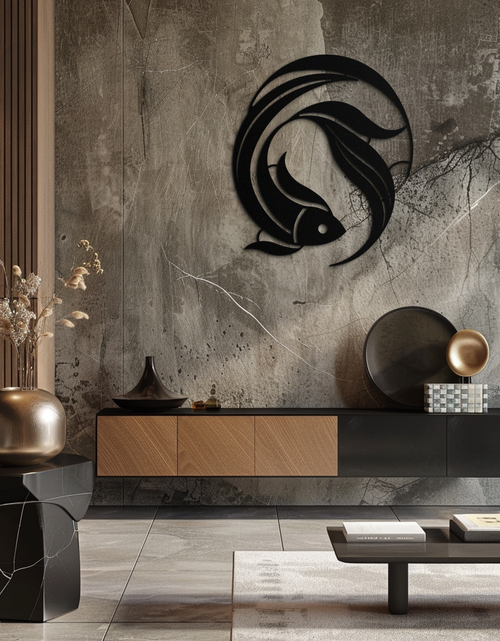 Load image into Gallery viewer, Japanese fish Metal Wall Art – Elegant Minimalist Ocean Decor- KAF379
