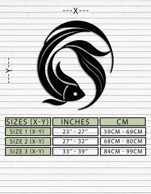 Load image into Gallery viewer, Japanese fish Metal Wall Art – Elegant Minimalist Ocean Decor- KAF379

