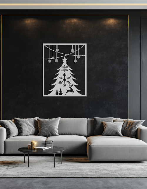 Load image into Gallery viewer, Christmas Tree Metal Wall Art – Elegant Holiday Silhouette Décor- KAF380
