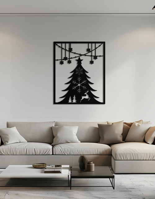 Load image into Gallery viewer, Christmas Tree Metal Wall Art – Elegant Holiday Silhouette Décor- KAF380
