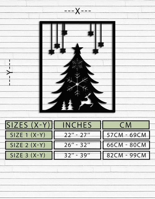 Load image into Gallery viewer, Christmas Tree Metal Wall Art – Elegant Holiday Silhouette Décor- KAF380

