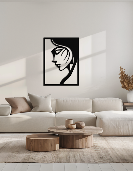 Elegant Woman Silhouette Metal Wall Art – Stylish Female Figure Home Decor- KAF381